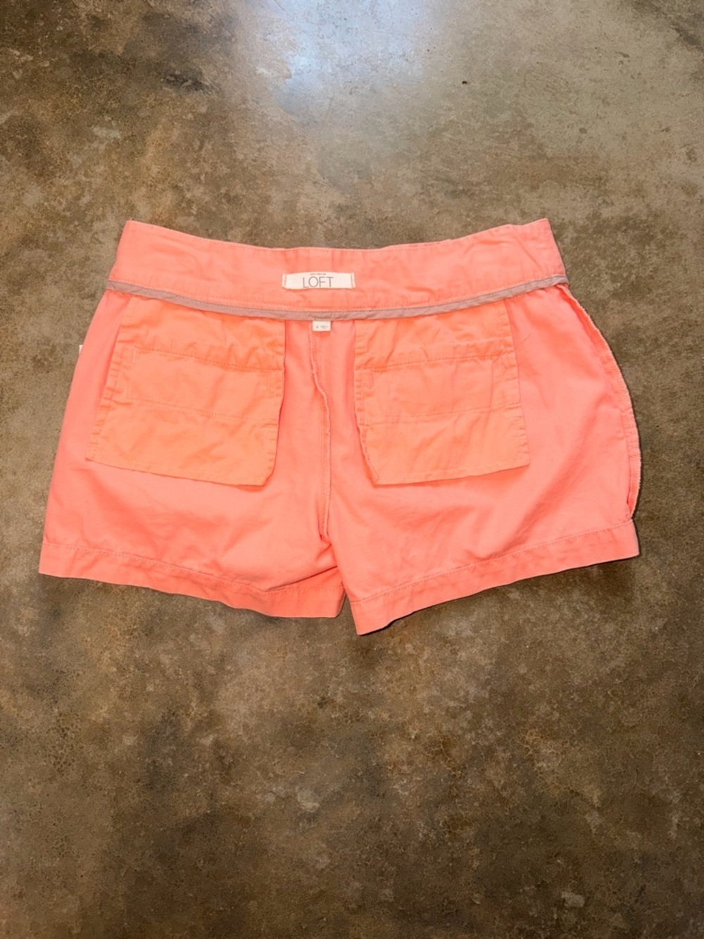 LOFT Coral Chino Shorts Womens Size 0 Mid Rise Summer Preppy - Picture 6 of 8